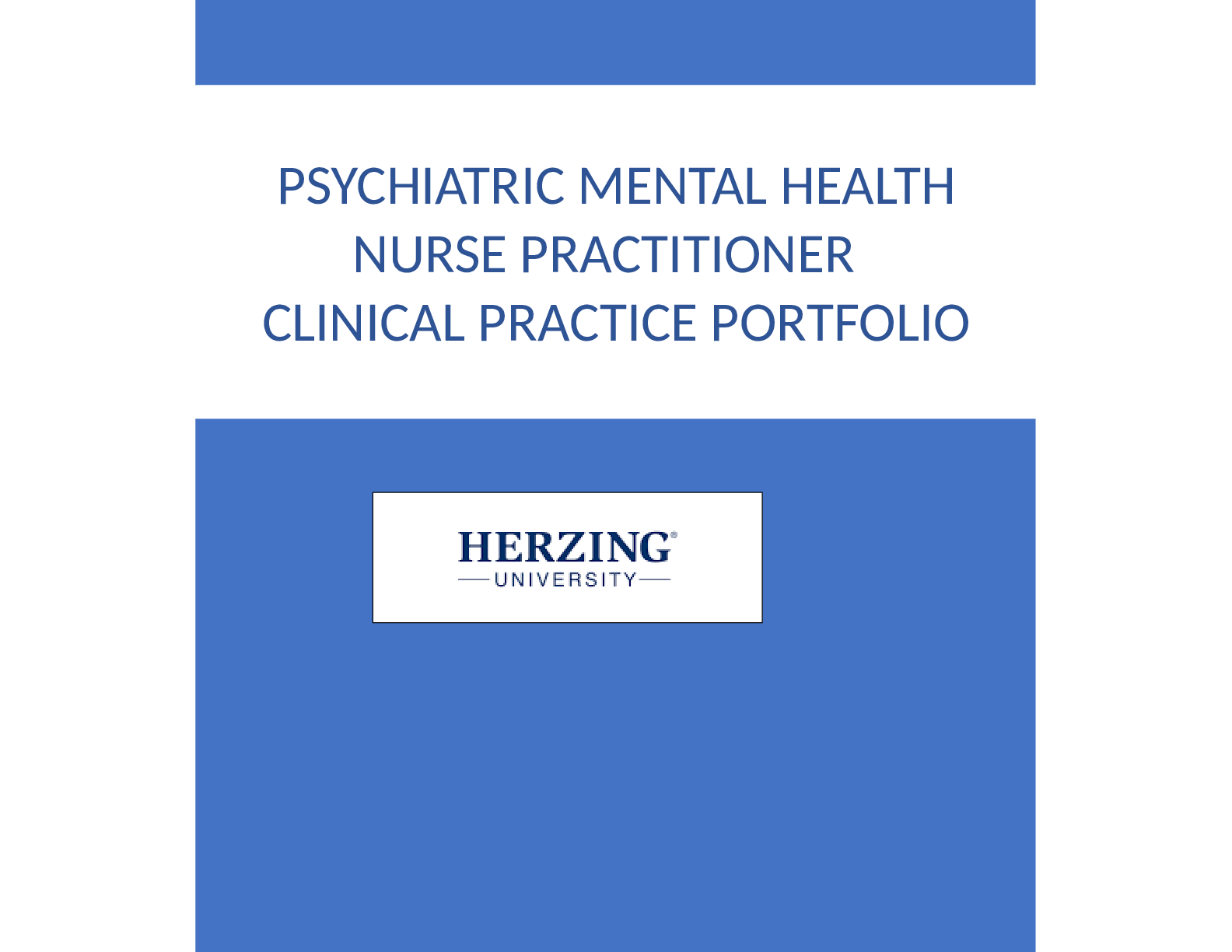 Psychiatric Mental Health Nurse Practitioner (PMHNP) Portfolio for